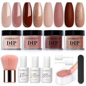 Nail Kit Starter, 4 Colors, Acrylic Dipping Powder Liquid  with Base/Top Coat